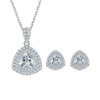 Deluxe triangle S925 silver plated platinum Moissanite diamond pendant earring set 3